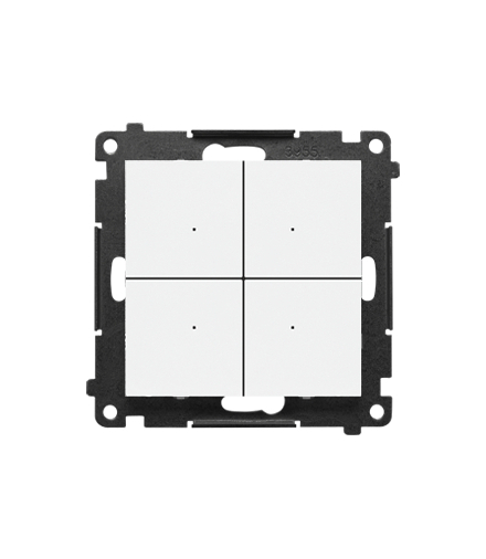Sterownik poczwórny oświetleniowy z wbudowanym pomiarem energii, sterowany smartfonem [Wi-Fi] SWITCH Q, 230V, moduł, biały mat Simon 55 GO TEW4W.01/111