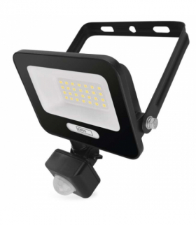 Naświetlacz LED GLARO PIR 20 W, czarny, IP54, 2000 lm, neutralna biel EMOS ZS2324B