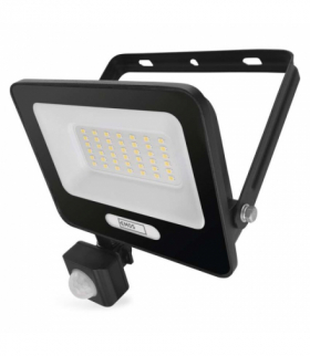 Naświetlacz LED GLARO PIR 30 W, czarny, IP54, 3000 lm, neutralna biel EMOS ZS2334B