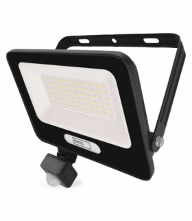 Naświetlacz LED GLARO PIR 50 W, czarny, IP54, 5000 lm, neutralna biel EMOS ZS2344B