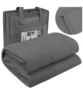 Kołdra obciążeniowa, 7kg, 200x150cm, szara, sensoryczna, dwustronna, dwuosobowa Isomedix 19413