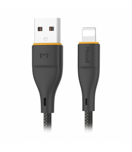 Kabel USB-A - Lightning Miccell VQ-D06, 2,4A, 1m, czarny Orno VQ-D06-004030