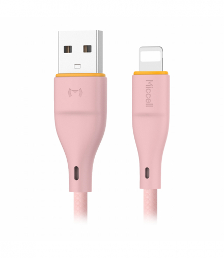 Kabel USB-A - Lightning Miccell VQ-D06, 2,4A, 1m, różowy Orno VQ-D06-004029