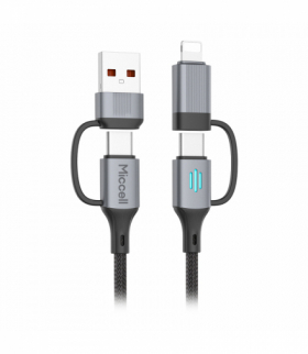 Kabel USB-A/C - USB-C/Lightning Miccell VQ-D145, 240W, 1m, czarny Orno VQ-D145-005989