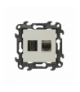 Gniazdo HDMI 2.1 + komputerowe RJ45 kat.6., IP20, kaszmirowy, HDMI 2.1 Simon 24 NGH21RJ45.01/42 - zdjęcie 1