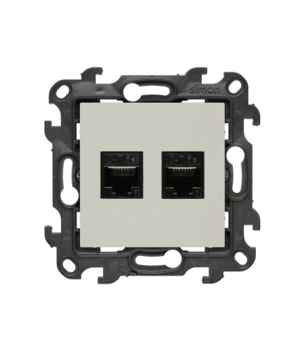 Gniazdo komputerowe podwójne RJ45 kategoria 5e, kaszmirowy Simon 24 N52.01/42