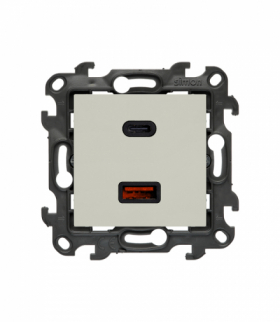 ładowarka USB podwójna, IP20, kaszmirowy, 30W Simon 24 NEC2CAQ.01/42