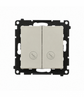 Łącznik schodowy podwójny z podświetleniem LED, IP20, kaszmirowy Simon 55 TW6/2L2.01/142