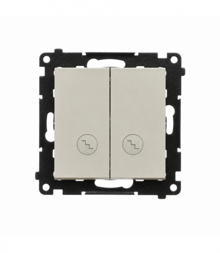 Łącznik schodowy podwójny z podświetleniem LED, IP20, kaszmirowy Simon 55 TW6/2L2.01/142