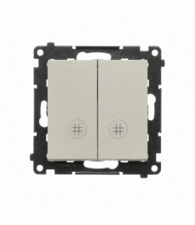 Łącznik krzyżowy podwójny z podświetleniem LED, IP20, kaszmirowy Simon 55 TW7/2L2.01/142
