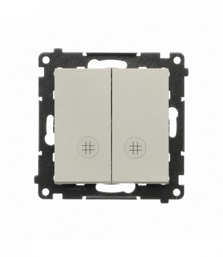 Łącznik krzyżowy podwójny z podświetleniem LED, IP20, kaszmirowy Simon 55 TW7/2L2.01/142