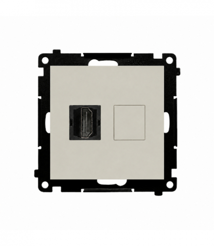 Gniazdo HDMI pojedyncze, IP20, kaszmirowy, HDMI 2.1 Simon 55 TGHDMI121.01/142