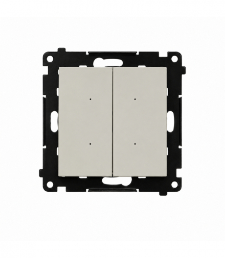 Łącznik elektroniczny podwójny, 2x 10A, IP20, kaszmirowy Simon 55 TEW2.01/142