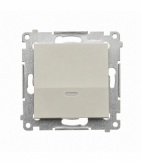 Łącznik jednobiegunowy z podświetleniem LED, 16AX, kaszmirowy Simon 54 DW1AL.01/42