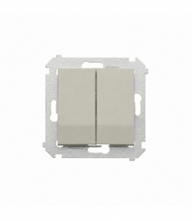 Łącznik schodowy podwójny z podświetleniem LED bez piktogramu, kaszmirowy Simon 54 DW6/2L.01/X/42