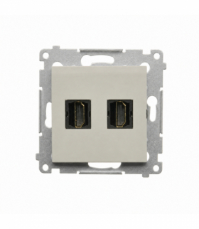Gniazdo HDMI podwójne, IP20, kaszmirowy Simon 54 DGHDMI2.01/42