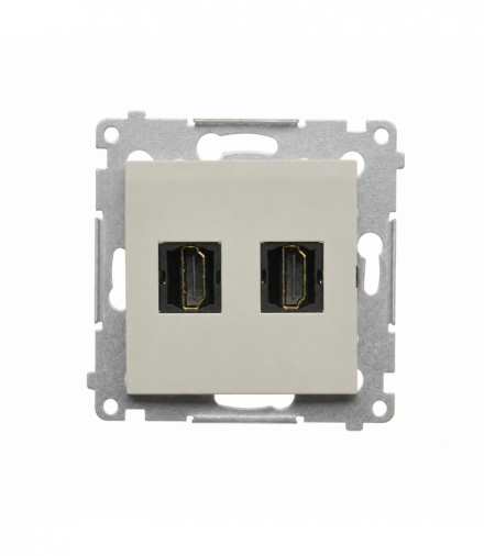 Gniazdo HDMI podwójne, IP20, kaszmirowy Simon 54 DGHDMI2.01/42