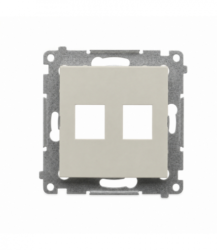 Pokrywa gniazd teleinformatycznych na Keystone płaska podwójna, IP20, kaszmirowy Simon 54 DKP2.01/42