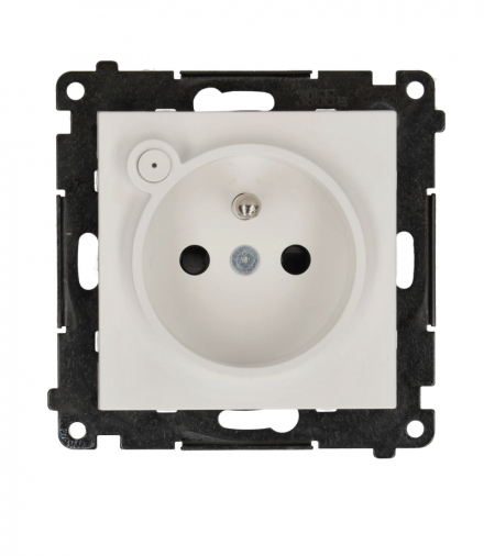 Gniazdo z uziemieniem z wbudowanym pomiarem energii, sterowane smartfonem [Wi-Fi] SOCKET, bolec uziemiający, 250V, 16A, moduł, jasnoszary mat Simon 55 GO TEGZ1W.02/114