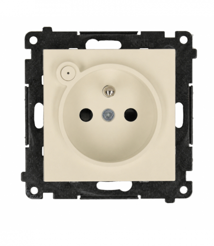 Gniazdo z uziemieniem z wbudowanym pomiarem energii, sterowane smartfonem [Wi-Fi] SOCKET, bolec uziemiający, 250V, 16A, moduł, szampański mat Simon 55 GO TEGZ1W.02/144