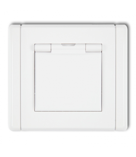 FLEXI Gniazdo bryzgoszczelne z uziemieniem 2P+Z (klapka biała, przesłony torów prądowych) Karlik FGPB-1zp