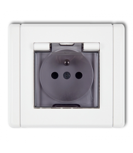 FLEXI Gniazdo bryzgoszczelne z uziemieniem 2P+Z (klapka dymna, przesłony torów prądowych) Karlik FGPB-1zdp