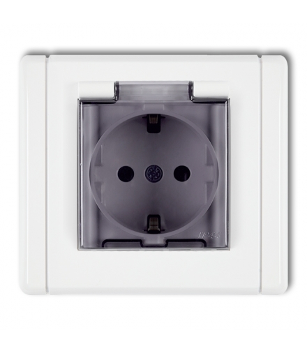 FLEXI Gniazdo bryzgoszczelnez uziemieniem SCHUKO 2P+Z (klapka dymna, przesłony torów prądowych) Karlik FGPB-1sdp