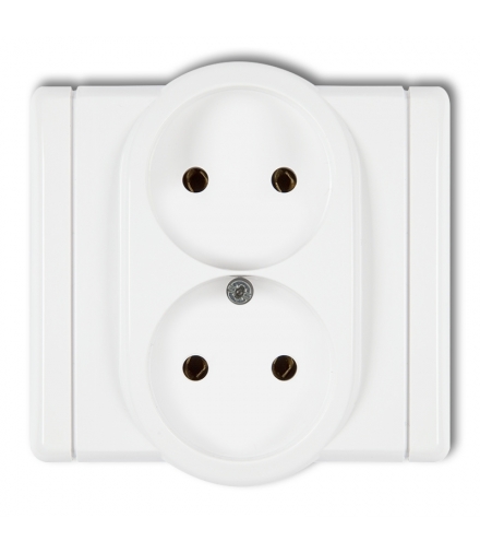 FLEXI Gniazdo podwójne bez uziemienia 2x2P (przesłony torów prądowych) Karlik FGP-2p