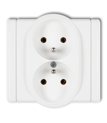 FLEXI Gniazdo podwójne z uziemieniem 2x(2P+Z) (przesłony torów prądowych) Karlik FGP-2zp