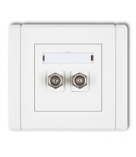 FLEXI Gniazdo antenowe podwójne typu F (SAT) pozłacane Karlik FGF-2.1