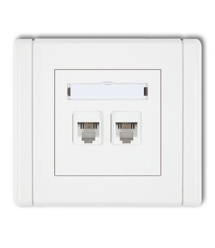 FLEXI Gniazdo telefoniczne podwójne 2xRJ11, 4-stykowe, beznarzędziowe Karlik FGT-2