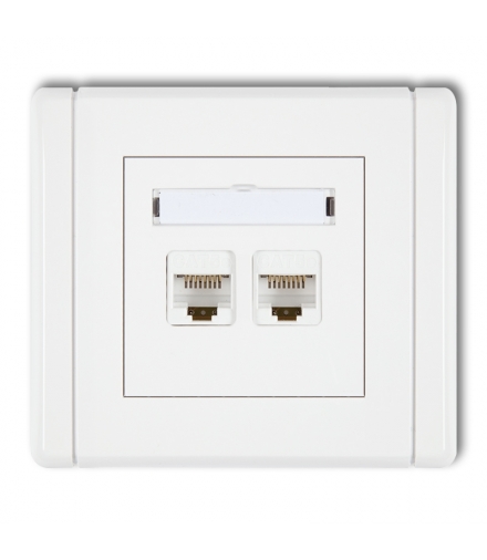 FLEXI Gniazdo komputerowe podwójne 2xRJ45, kat. 5e, 8-stykowe Karlik FGK-2