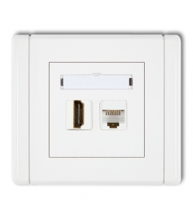 FLEXI Gniazdo pojedyncze HDMI 2.0 + gniazdo komp. poj. 1xRJ45, kat. 5e, 8-stykowe Karlik FGHK