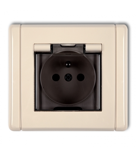 FLEXI Gniazdo bryzgoszczelne z uziemieniem 2P+Z (klapka dymna, przesłony torów prądowych) Karlik 1FGPB-1zdp