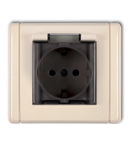 FLEXI Gniazdo bryzgoszczelne z uziemieniem SCHUKO 2P+Z (klapka dymna, przesłony torów prądowych) Karlik 1FGPB-1sdp