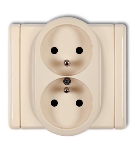 FLEXI Gniazdo podwójne z uziemieniem 2x(2P+Z) (przesłony torów prądowych) Karlik 1FGP-2zp