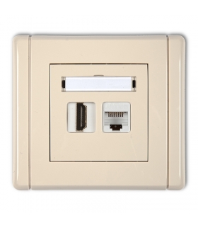 FLEXI Gniazdo pojedyncze HDMI 2.0 + gniazdo komp. poj. 1xRJ45, kat. 5e, 8-stykowe Karlik 1FGHK