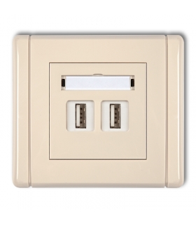 FLEXI Gniazdo podwójne 2xUSB A-A 2.0 Karlik 1FGUSB-2