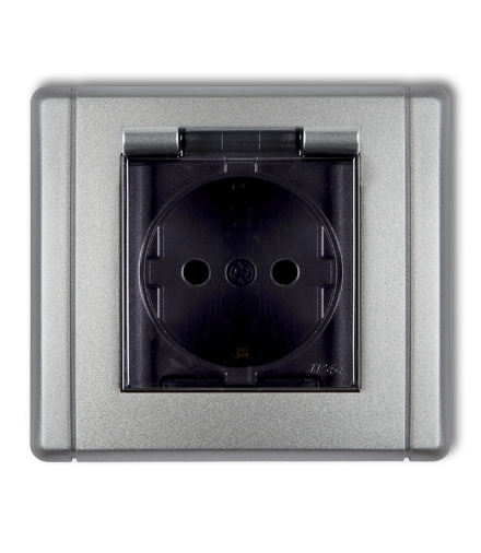 FLEXI Gniazdo bryzgoszczelne z uziemieniem SCHUKO 2P+Z (klapka dymna, przesłony torów prądowych) Karlik 7FGPB-1sdp