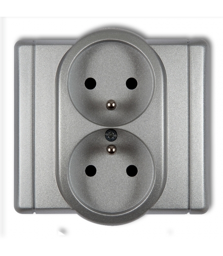 FLEXI Gniazdo podwójne z uziemieniem 2x(2P+Z) (przesłony torów prądowych) Karlik 7FGP-2zp