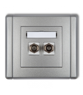 FLEXI Gniazdo antenowe podwójne typu F (SAT) niklowane Karlik 7FGF-2