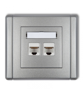 FLEXI Gniazdo komputerowe podwójne 2xRJ45, kat. 5e, 8-stykowe Karlik 7FGK-2