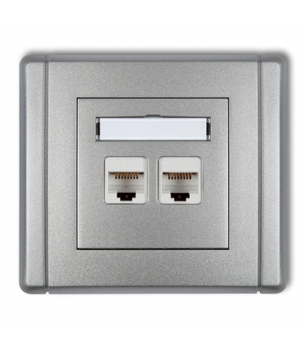 FLEXI Gniazdo komputerowe podwójne 2xRJ45, kat. 5e, 8-stykowe Karlik 7FGK-2