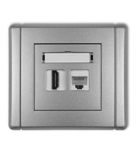 FLEXI Gniazdo pojedyncze HDMI 2.0 + gniazdo komp. poj. 1xRJ45, kat. 5e, 8-stykowe Karlik 7FGHK