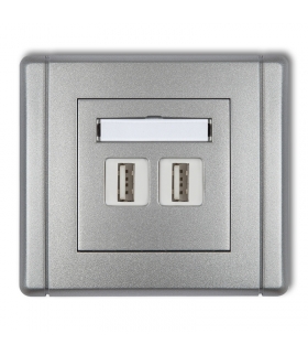 FLEXI Gniazdo podwójne 2xUSB A-A 2.0 Karlik 7FGUSB-2