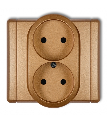 FLEXI Gniazdo podwójne bez uziemienia 2x2P (przesłony torów prądowych) Karlik 8FGP-2p