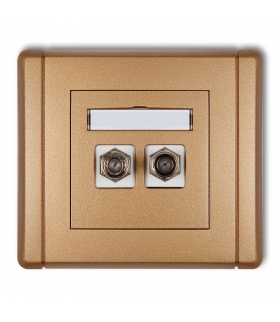 FLEXI Gniazdo antenowe podwójne typu F (SAT) niklowane Karlik 8FGF-2