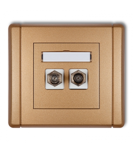 FLEXI Gniazdo antenowe podwójne typu F (SAT) niklowane Karlik 8FGF-2