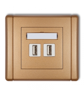 FLEXI Gniazdo podwójne 2xUSB A-A 2.0 Karlik 8FGUSB-2