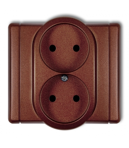 FLEXI Gniazdo podwójne bez uziemienia 2x2P (przesłony torów prądowych) Karlik 9FGP-2p